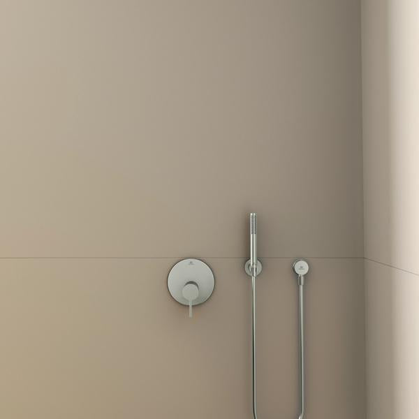 Ideal Standard Idealrain Atelier Brausehalter mit runder Rosette in Brushed Gold – Wandmontage