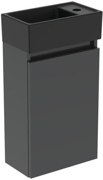 Ideal Standard Eurovit+ Möbelpaket: Handwaschbecken 37 cm & Unterschrank 36 cm mit Tür, Hochglanz grau
