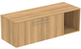 Ideal Standard i.life B Möbel-Set 140 cm mit 1 Auszug & offenem Fach – Weiß matt, Chrom