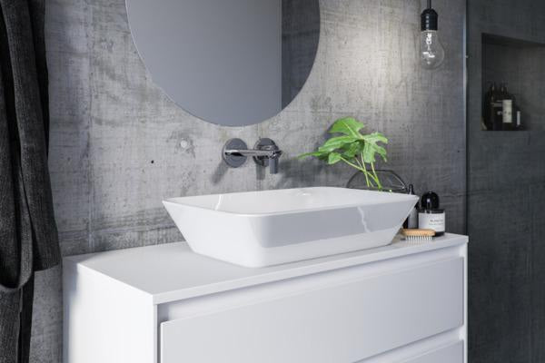 Ideal Standard Holzkonsole Connect Air für US 600 mm, 604x442x18 mm, Weiß glänzend/matt