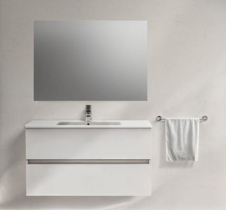 IDEAL STANDARD Möbelpaket Eurovit+ mit Waschtisch 101 cm und Unterschrank 100 cm, 2 Auszüge, Weiß/Hellgrau