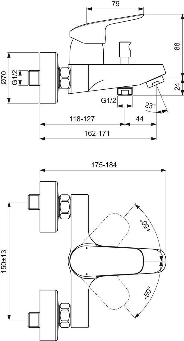 Ideal Standard Ceraflex Armaturenpaket Chrom – Waschtisch-, Brausearmatur & 3-Funktions-Handbrause-Set