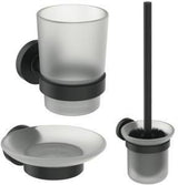 Ideal Standard IOM Accessoires-Paket Silk Black: WC-Bürste, Mundglas & Seifenschale