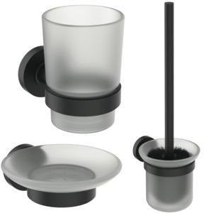 Ideal Standard IOM Accessoires-Paket Silk Black: WC-Bürste, Mundglas & Seifenschale