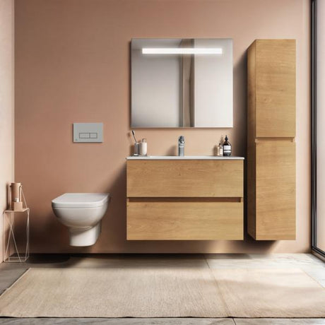 IDEAL STANDARD Möbelpaket Eurovit+ mit Waschtisch 101 cm und Unterschrank 100 cm, 2 Auszüge, Weiß/Hellgrau