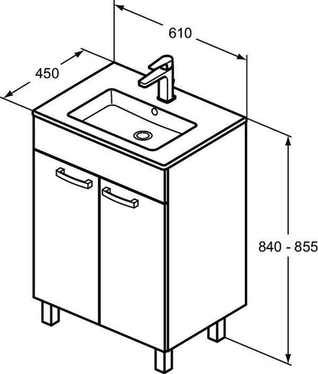 Ideal Standard Eurovit Waschtisch-Paket mit Unterschrank Weiß – Komplett-Set für das Badezimmer