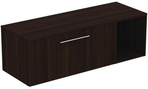 Ideal Standard i.life B Möbel-Set 140 cm mit 1 Auszug & offenem Fach – Weiß matt, Chrom