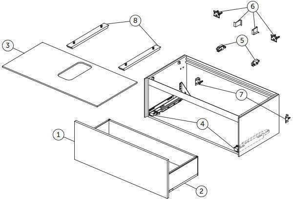 Ideal Standard Conca Waschtisch-Paket Bundle04: Waschtisch, Unterschrank Anthrazit, Spiegel & Armatur