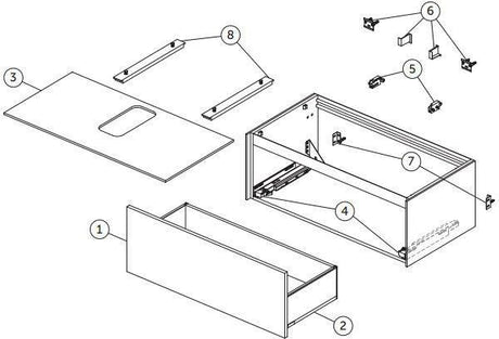 Ideal Standard Conca Waschtisch-Paket Bundle05 – Unterschrank Anthrazit, Spiegel & Armatur
