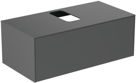 Ideal Standard Conca Waschtisch-Paket Bundle04: Waschtisch, Unterschrank Anthrazit, Spiegel & Armatur
