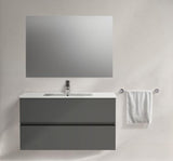 IDEAL STANDARD Möbelpaket Eurovit+ mit Waschtisch 101 cm und Unterschrank 100 cm, 2 Auszüge, Weiß/Hellgrau