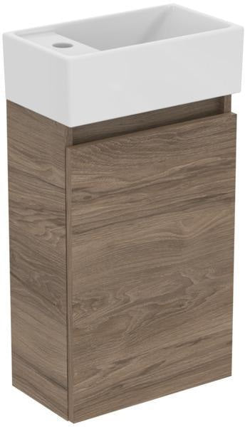 Ideal Standard Eurovit+ Möbelpaket Handwaschbecken 37 cm mit Unterschrank 36 cm, 1 Tür, Weiß/Grau lackiert