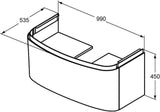 IDEAL STANDARD Schubladenfront Dea, hellgrau hochglänzend, für T7852S2, mit Ablaufgarnitur