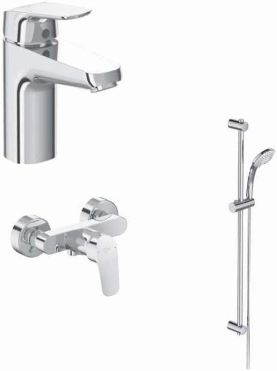 Ideal Standard Ceraflex Armaturenpaket Chrom – Waschtisch- & Brausearmatur mit Brausekombination