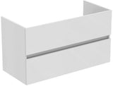 IDEAL STANDARD Möbelpaket Eurovit+ mit Waschtisch 101 cm und Unterschrank 100 cm, 2 Auszüge, Weiß/Hellgrau