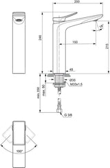 Ideal Standard Conca Waschtisch-Paket Bundle03 mit Unterschrank, Spiegel und Armatur in Weiß