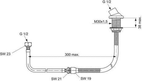 Ideal Standard IS Handbrauseanschluss Chrom – Wandmontage 1/2 Zoll Außengewinde