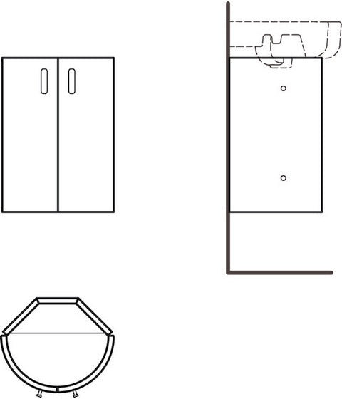 IDEAL STANDARD Connect Tür, links, für Eck-Waschtischunterschrank 380 mm, Hochglanz Weiß lackiert