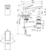 Ideal Standard Conca Waschtisch-Paket mit Unterschrank, Spiegel und Armatur – Weiß