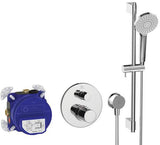 Ideal Standard Ceratherm T100 Armaturen-Bundle UP – rund, Chrom, mit Brausekombination