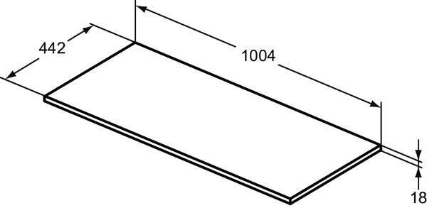Ideal Standard Holzkonsole Connect Air für US 600 mm, 604x442x18 mm, Weiß glänzend/matt