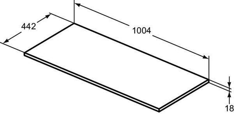 Ideal Standard Holzkonsole Connect Air für US 600 mm, 604x442x18 mm, Eiche grau Dekor & Weiß matt