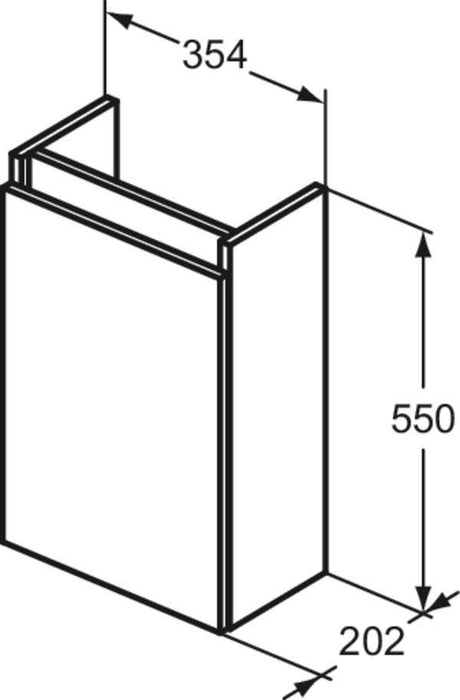 Ideal Standard Eurovit+ Möbelpaket: Handwaschbecken 37 cm + Unterschrank 36 cm mit Tür, Hochglanz grau lackiert
