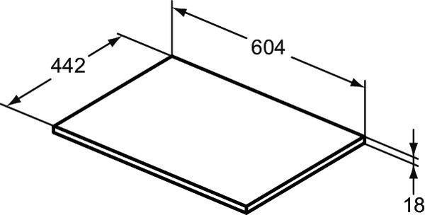 Ideal Standard Holzkonsole Connect Air für US 600 mm, 604x442x18 mm, Weiß glänzend/matt