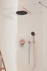 Ideal Standard Idealrain Atelier Brausehalter mit runder Rosette in Brushed Gold – Wandmontage