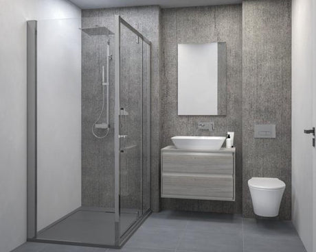 Ideal Standard Holzkonsole Connect Air für US 600 mm, 604x442x18 mm, Eiche grau Dekor & Weiß matt