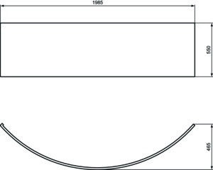 IDEAL STANDARD i.life Frontschürze für Eck-Badewanne 1985x465x550mm Weiß
