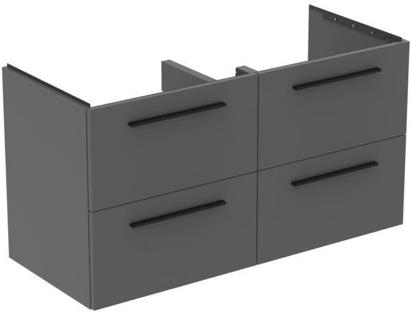 Ideal Standard i.life B Möbel-Set 160 cm – 4 Auszüge, 2 offene Fächer, Chrom/Weiß matt