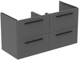 Ideal Standard i.life B Möbel-Set 160 cm – 4 Auszüge, 2 offene Fächer, Chrom/Weiß matt