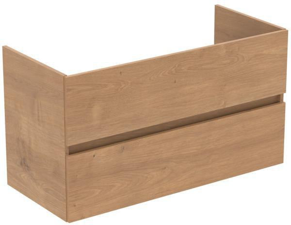 IDEAL STANDARD Möbelpaket Eurovit+ mit Waschtisch 101 cm und Unterschrank 100 cm, 2 Auszüge, Weiß/Hellgrau