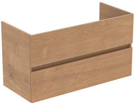 IDEAL STANDARD Möbelpaket Eurovit+ mit Waschtisch 101 cm und Unterschrank 100 cm, 2 Auszüge, Weiß/Hellgrau