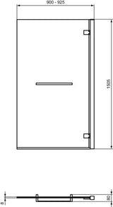 Ideal Standard i.life Falttür mit Handtuchstange 900 mm rechts, Sicherheitsglas, Aluminium Silber