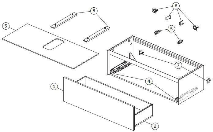 Ideal Standard Conca Waschtisch-Paket Bundle08 mit Unterschrank Weiß, Spiegel und Armatur