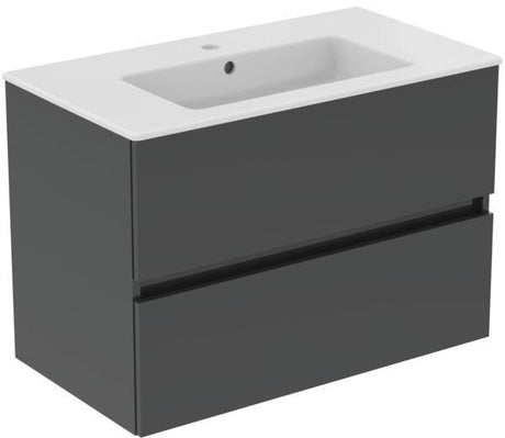 Ideal Standard Eurovit+ Möbelpaket mit Waschtisch 51 cm, Unterschrank 50 cm und 2 Auszügen in Grau