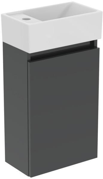 Ideal Standard Eurovit+ Möbelpaket Handwaschbecken 37 cm mit Unterschrank 36 cm, 1 Tür, Weiß/Grau lackiert