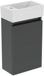 Ideal Standard Eurovit+ Möbelpaket Handwaschbecken 37 cm mit Unterschrank 36 cm, 1 Tür, Weiß/Grau lackiert