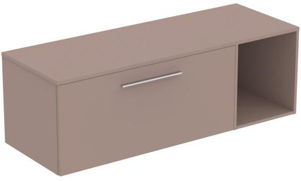Ideal Standard i.life B Möbel-Set 140 cm mit 1 Auszug & offenem Fach – Weiß matt, Chrom