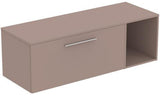 Ideal Standard i.life B Möbel-Set 140 cm mit 1 Auszug & offenem Fach – Weiß matt, Chrom