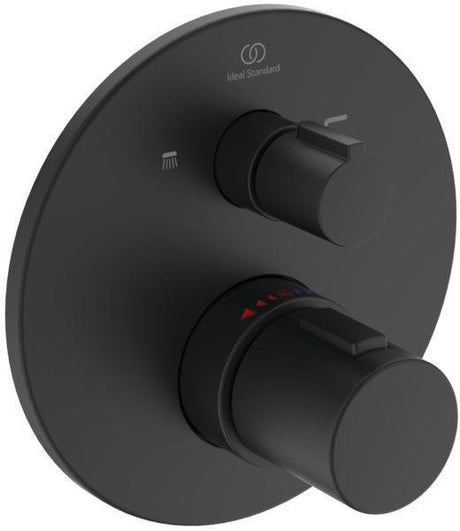 Ideal Standard IS Armaturen-Bundle UP Ceratherm T100 Magnetic Grey – Thermostat, Regenbrause & Handbrause