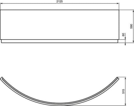 IDEAL STANDARD Frontschürze für Eck-Badewanne 2125x515x590 mm Weiß Sanitär-Acryl