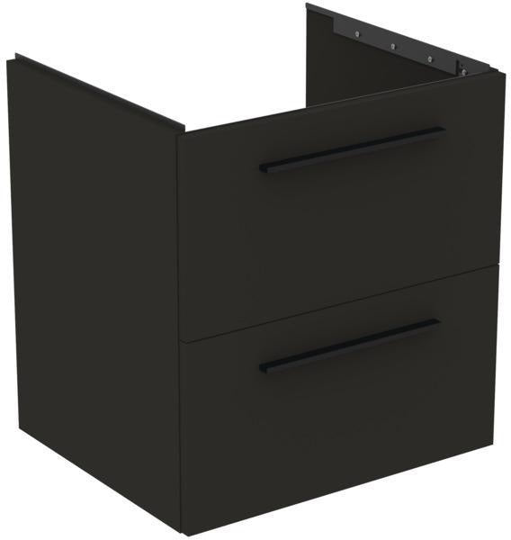 Ideal Standard i.life B Möbel-Set 100 cm mit 2 Auszügen und 2 offenen Fächern in Gr. Schwarz Weiß matt