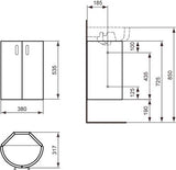 IDEAL STANDARD Connect Tür, links, für Eck-Waschtischunterschrank 380 mm, Hochglanz Weiß lackiert