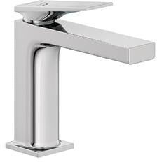 KLUDI DECUS Waschtisch-Einhandmischer 110 mit Push-Open Ablauf, Chrom – 1-Loch Montage, Keramik-Kartusche