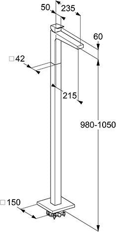 KLUDI DECUS Waschtisch-Einhandmischer freistehend Standmontage chrom – DN 15
