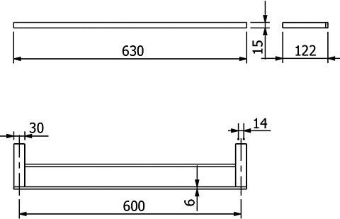 KLUDI VELA C Doppel-Badetuchhalter 600 mm Chrom – 2-armig, verdeckte Wandmontage
