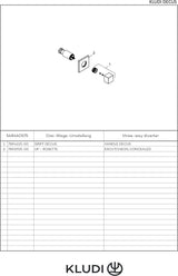KLUDI DECUS 3-Wege-Umstellung Feinbau-Set chrom – variable Einbautiefe, Schubrosette 80 mm